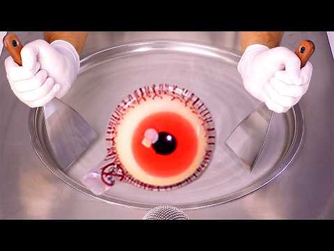 Eyeball Gummy Ice Cream Rolls! The Most Satisfying Halloween Treat Ever (ASMR)