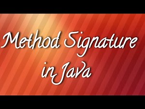 Method Signature in Java