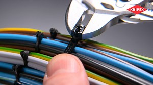 Safety first: remove the cable tie without damaging the insulation. With our cable tie cutter set originally developed for the aviation industry you receive two special pliers with which you can reliably remove cable harnesses. The pliers wrench in the length of 150 mm has a specially laser-tooled jaws for safely gripping the cable tie: simply grip the head of the cable tie, compress and release it - without cutting. In the case you need to cut the cable tie after all, e.g. because the cable tie