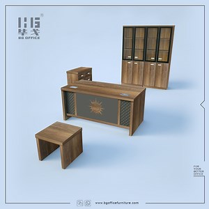 [Hot Item] Modern Manager/Executive Office Furniture Wooden Computer Table with Side Return Desk/Bookcase