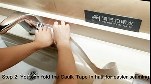 2pcs Caulk Tape, Caulking Tape, Caulk Strip Tape Waterproof, Sink Caulking Clear, Bath Sealing Strip Tape White PVC Self Adhesive, 3.2cmx3.8cm