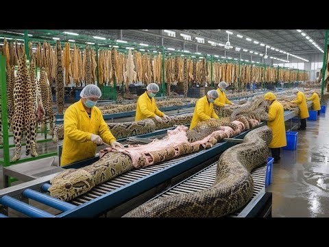 How Snake Skin Becomes Premium Leather Jackets & Bags — Industrial Manufacturing Tour