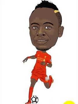 sadio mane liverpool cartoon