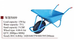 [Hot Item] Wb5009 High Quality Wheel Barrow Construction Wheelbarrow