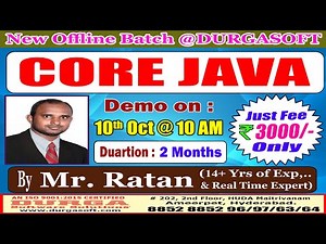 CORE JAVA Offline Training @ DURGASOFT