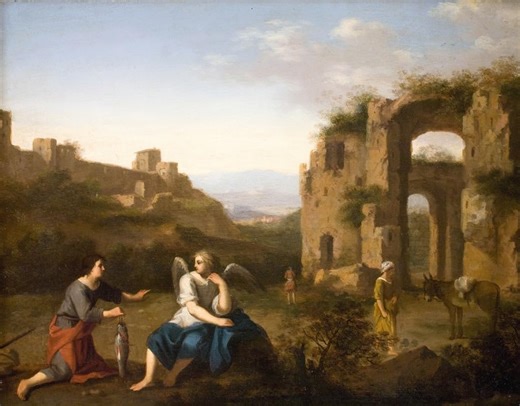 Amazon.com: Tobiah y el ángel (1645 – 1680) Póster impreso por Toussaint Gelton (18 x 24) : Hogar y Cocina