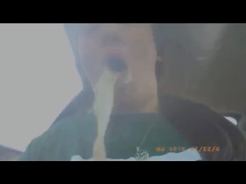 girl throws up everywhere after shotgunning