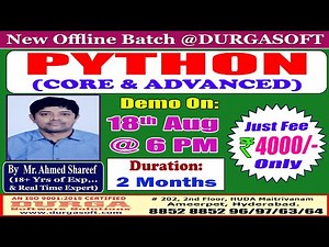 PYTHON (CORE & ADVANCED) Offline Training @ DURGASOFT