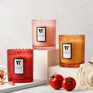 [Hot Item] 250ml 8oz Custom Color Cylindrical Relievo Pattern Candle Jar