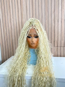 Blonde Distressed Boho Locs Wig : 35” Goddess Braided Wig Full Lace - Etsy Canada