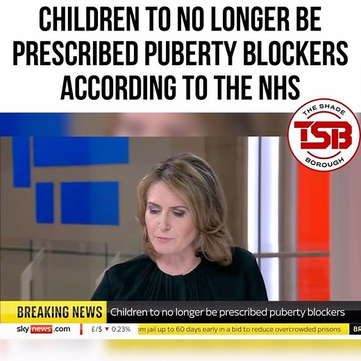 The NHS have confirmed that children will no longer be prescribed puberty blockers at gender identity clinics. The decision is a result of a sharp rise in referrals to the Gender Identity Development Service which is set to close at the end of the month. The spike in referrals prompted an independent review of tender identity services offered to under 18s. [🎥: @Skynews] | The Shade Borough