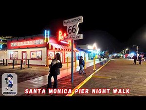 Santa Monica Pier Night Walk – Neon Lights & Ocean Breeze