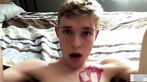 Blonde boy first time