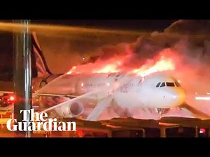 Air Busan Airbus plane catches fire before takeoff at Busan airport