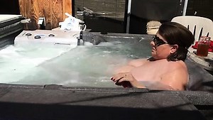 masturbating in the hot tub