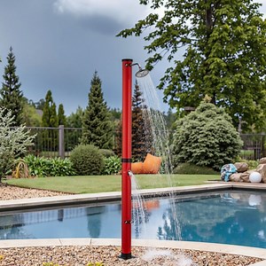 [Hot Item] Bonny Red Shower Portable Outdoor Beach Solar Portable Shower Column for Swimming Pool