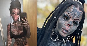 Tattooed woman who keeps her nose in a jar reveals what she looked like before – you better sit down