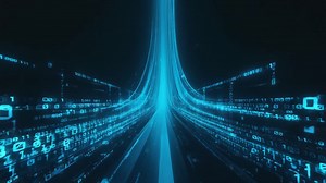 Abstract Digital Data Stream with Binary Code | Premium Stock Video Footage