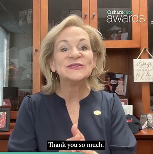 Sharecare Chairman and CEO Jeff Arnold presents the Sharecare Award for Outstanding Foundation of the Year to the Rally Foundation for Childhood Cancer Research. "This remarkable organization empowers volunteers nationwide to raise awareness and funds for childhood cancer research to find better treatments with fewer long-term side effects and ultimately cures." #SharecareAwards | Sharecare