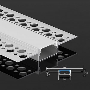 [Hot Item] Ceiling Wall Linear Lamp Embedded Alu LED Profil Extrusion Perimeter Corner Recessed Lighting Channel Frame Recessed Aluminum Profile for LED Strip Light
