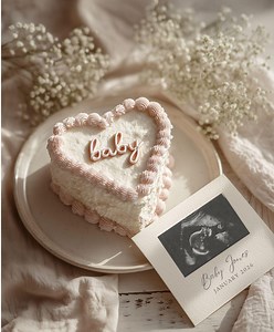 Pink Cake Pregnancy Announcement Digital Download, Ultrasound, No Ultrasound, Minimalist Pregnancy Announcement, Baby Girl Cake Announcement - Etsy Canada