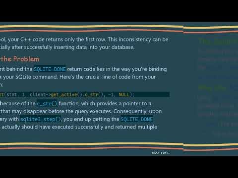 Solving the SQLITE_DONE Issue in SQLite: Why Only the First Line Is Returned