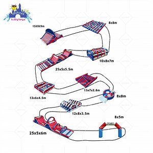 [Hot Item] Crazy and Exciting Outdoor Adult Inflatable 5K Obstacle Course