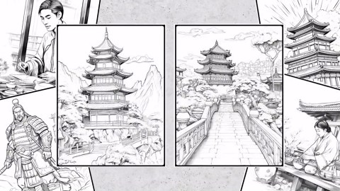 35 Ancient China Coloring Pages, Adults Printable Coloring Page With Chinese Arts, Ancient China Drawings Coloring Pages Book - Etsy