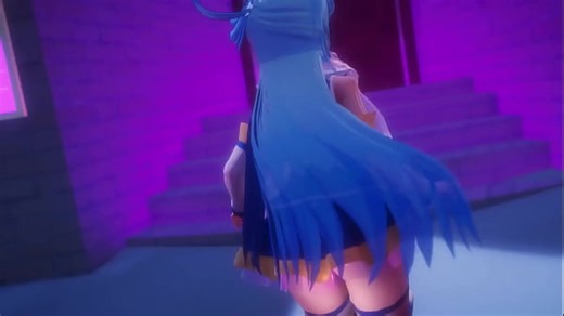 3D Hentai Iwara - Having sex with Aqua sama in Love Hotel (Unity)