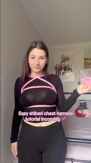 Easy and super cute! Shibari chest harness tutorial 💕 #shortsviral #shibari #shibaritutorial #rope