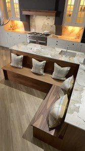 Bespoke Banquette Bench Seating These seating areas are built into kitchen islands in any colour or size and can also be made as a curved area. #bespokeseating #banquetteseating #kitchenbench #kitchenisland #kitchen #kitcheninspiration #kitcheninspo #kitchensofinstagram #kitchendesign #kitchensuk #kitchenrenovation #luxurykitchens #madeinscotland | Ashley Ann