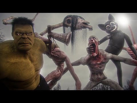 All Creatures ON CAMERA | Hulk, Siren Head, Long Horse, Cartoon Cat, SCP-096 & Light Head