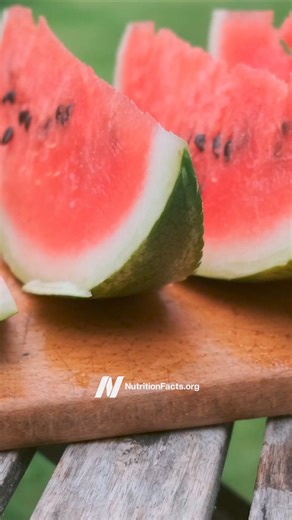 Delayed-onset muscle soreness, the discomfort that starts the day after a particularly grueling workout, is caused by micro-tears in the muscle that lead to inflammation. Watermelon may be beneficial for reducing the pain. Cherries may also play a role in reducing muscle soreness—thought to be because of their anti-inflammatory flavonoid nutrients. Interestingly, while the absorption of these phytonutrients can help with exercise, exercise may help with the absorption of these phytonutrients. Ex