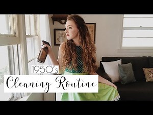 CLEANING LIKE A 1950'S HOUSEWIFE | 1950'S CLEANING ROUTINE