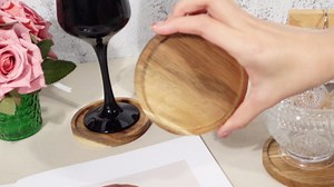 Zhehao 16 Pcs Acacia Wood Coasters Bulk 4 Inch Wooden Stackable Reusable Drink Coasters for Coffee Tea Table Protection Table Bar Home Desk Supplies Housewarming Gifts(Round)