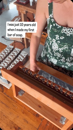 Wild Essentials 🌿 on Instagram: "🤍I was 8 when I started collecting soap. 🤍10 when I made my first bar of soap. 🤍I was so excited about soap making at 10 years old I asked for a soap making kit for my birthday. 🤍It turned out to be the biggest disappointment because it was a kit that made soap bars by grating regular bars and then mushing it together. I still remember how sad I felt… and that one day I was going to learn how to make real soap. 🩷I think 10 year old me would love what I’m cr
