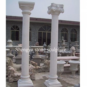 [Hot Item] Factory Price White Marble Stone Sculpture Column for Garden Decoration (SY-C013)