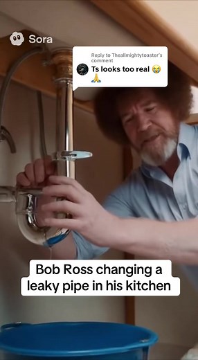 Bob Ross Fixes a Leaky Pipe in a Fun Way