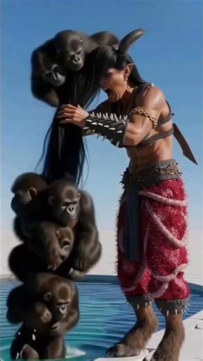 Magical Monkey,Demonic Gorilla,Goddess Parvati as Prosperity#ai #laxmimata