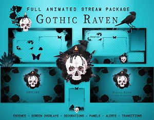 Blue Gothic Animated Stream Package - Twitch Overlays, Screens, Alerts, and Panels for Streamers - Etsy