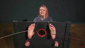 RFStudioProduction – Astrid in Heavy Stocks with a Huge BallGag – Intense Four-Handed Tickling and Bastinado