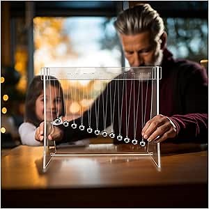 mwater Pendulum Wave,Mach Wave:Desktop Decoration for Home, Office, Etc (White)