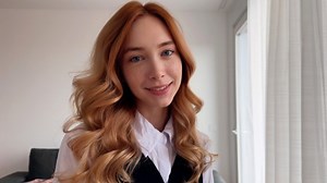 The secretary wanted a pay raise but got cum on her pussy instead - Loly Nebel