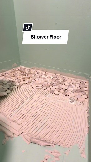 Tiling a Shower Floor with Pebble Tile: Master Bath Leftovers