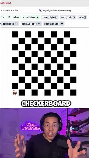 And this is how you draw a checkerboard with code 👀 #computerscience #coding #stem #python