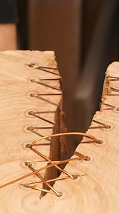Log Stitching With Copper Wire | Crafty Panda How