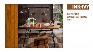 INK+IVY Trestle Dining/Gathering Table Reclaimed Brown/Gun Metal See Below, II121-0118