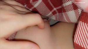 Secret Pleasure Petite Pussy Under Blanket.