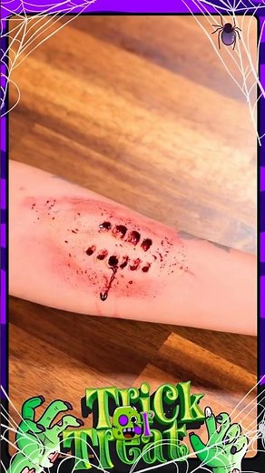 Realistic Fake Wound Tutorial🎃 Easy Halloween Hack! #halloween2025 #sfxmakeup #horror