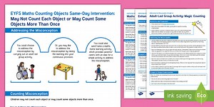 EYFS Maths Counting Objects Same-Day Intervention Plan: May Not Count Each Object or May Count Some Objects More Than Once